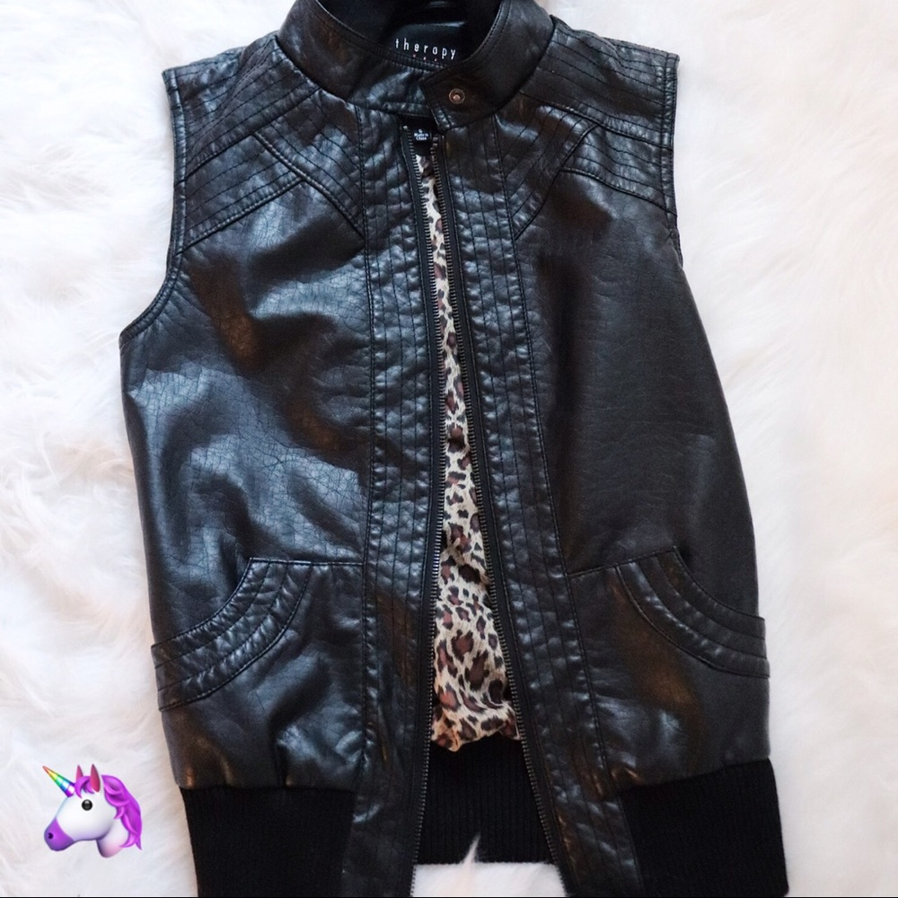 Therapy Black & Leopard Hooded Vest - 4 for $20!